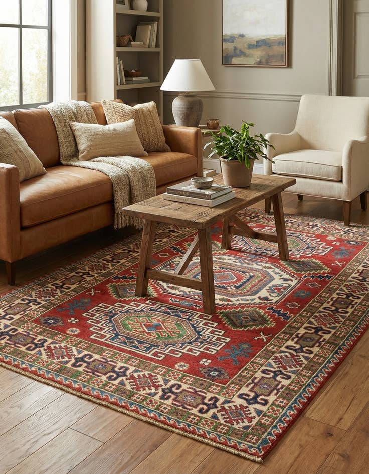 Detail image of 4' x 6'  Hand Knotted Kazak Rug