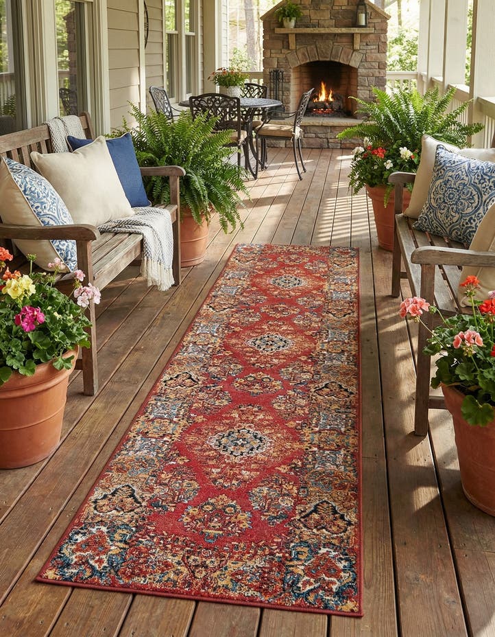 2' 7 x 12' Easy-Clean Traditional Indoor / Ou...