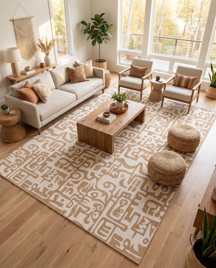 Detail image of 10' x 14' Easy-Clean Modern Indoor / Outdoor Rug