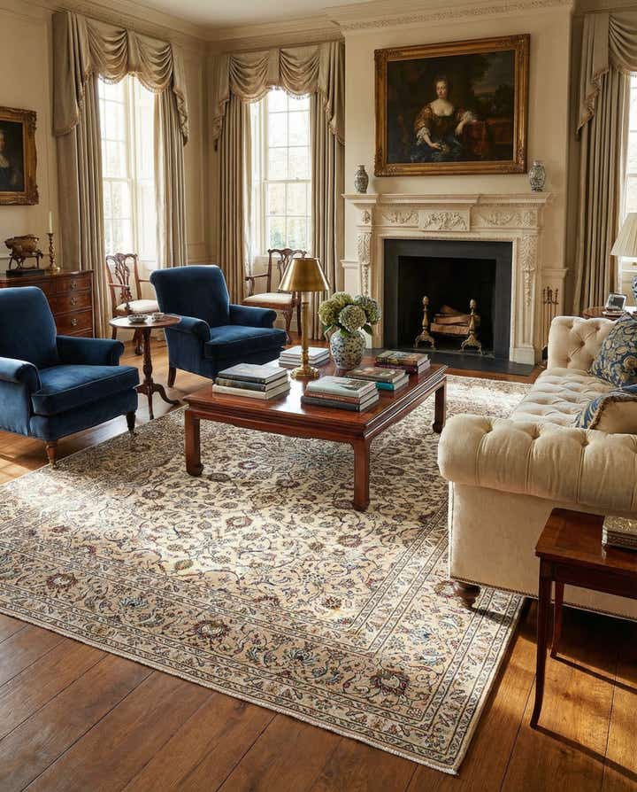 8' 2 x 11' 10 Kashan Wool Rug