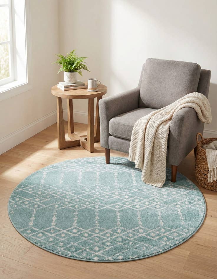 Detail image of 4' 1 x 4' 1 Paxon Trellis Round Rug