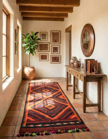 4' x 10' Hand Woven Kilim Fars Wool Runner Rug
