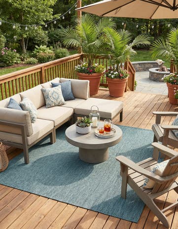 10' x 10' Easy-Clean Solid Indoor / Outdoor Square Rug