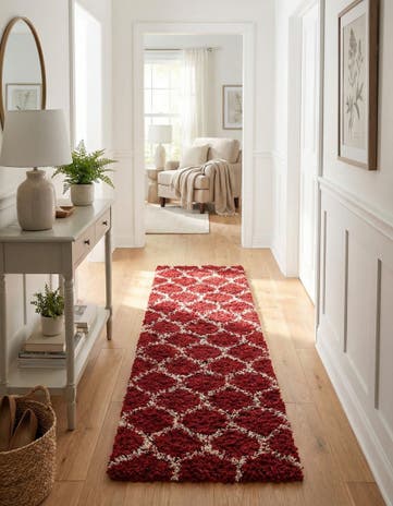 2' 7 x 10' Lattice Shag Runner Rug