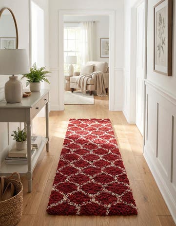 2' 7 x 10' Lattice Shag Runner Rug