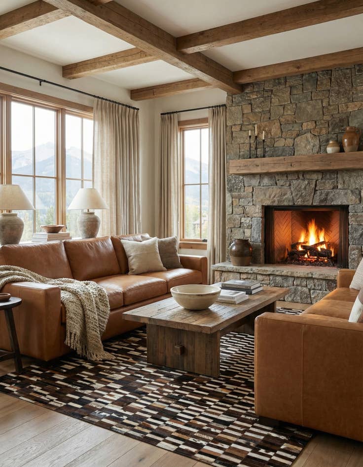 Detail image of  4' 11 x 8' 1 Cowhide - Patchwork Rug