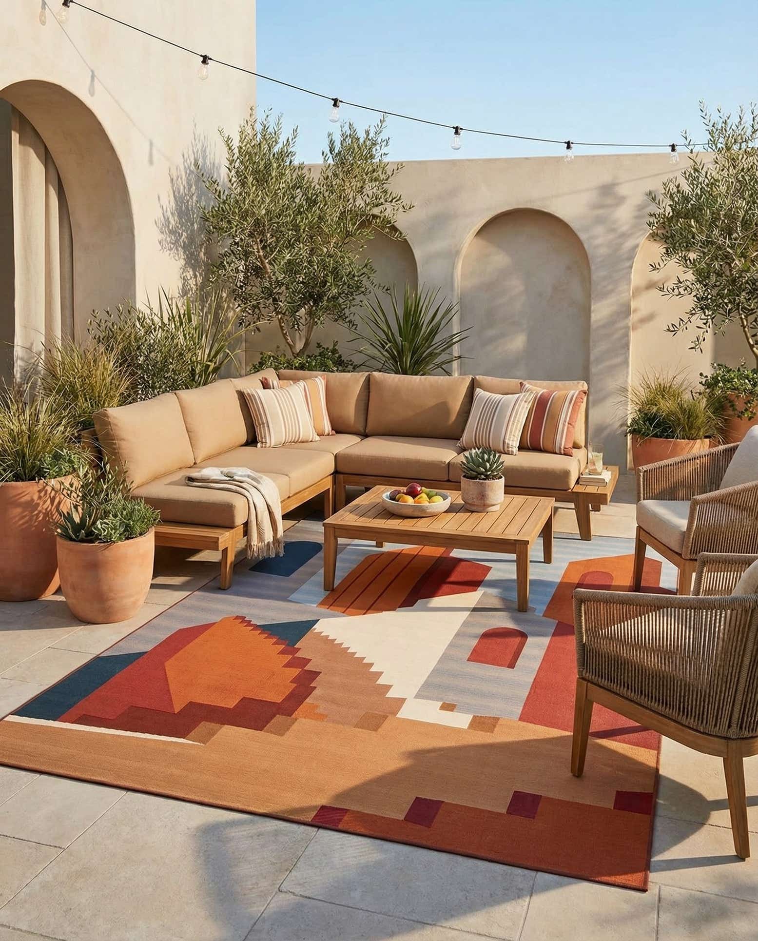 10' x 14' Easy-Clean Modern Indoor / Outdoor Rug