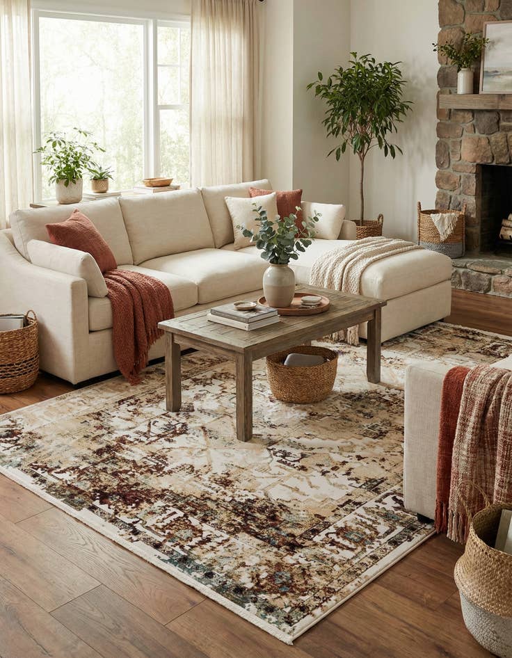 Detail image of  7' 10 x 10' Nain Design Rug