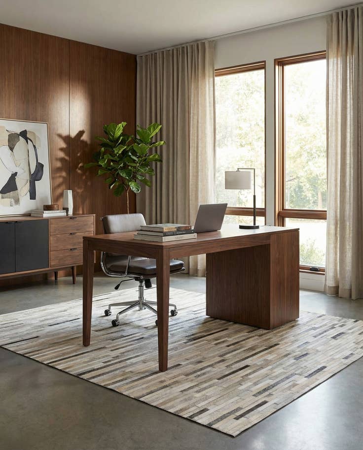 Detail image of 5' 1 x 8' Cowhide Stocks Rug