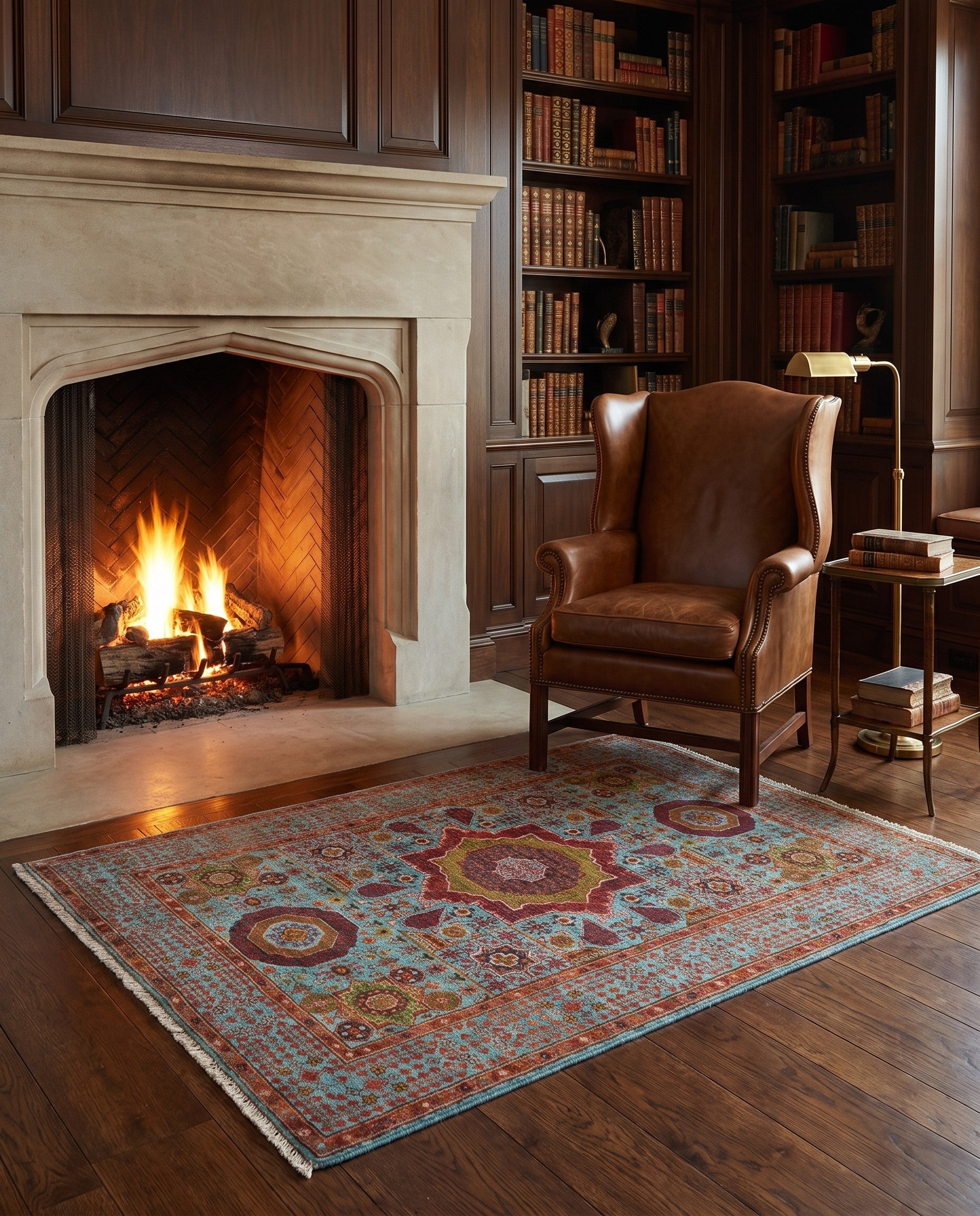 3' 11 x 6' 1 Hand Knotted Mamluk Ziegler Rug