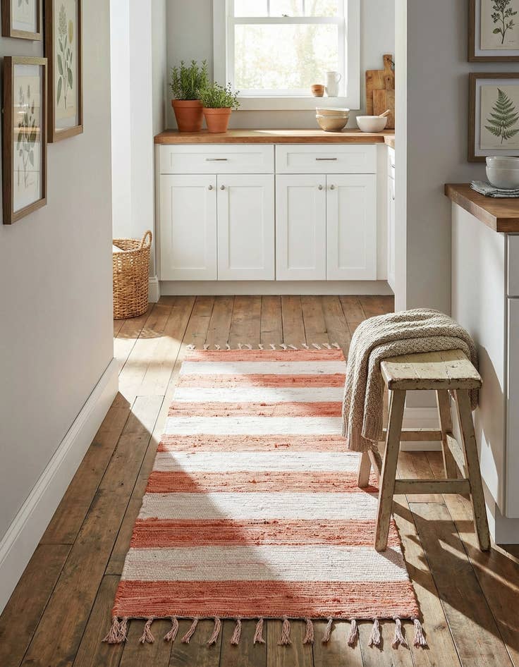 Detail image of 2' 2 x 6' 1  Hand Woven Chindi Rag Runner Rug