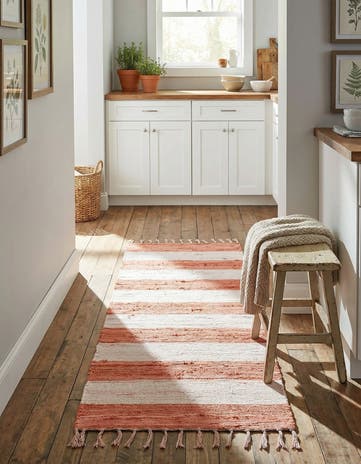 2' 2 x 6' 1 Hand Woven Chindi Rag Runner Rug