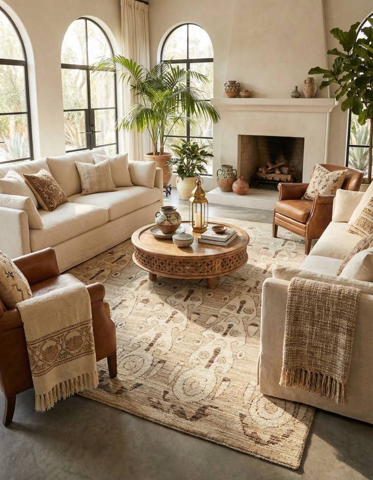 Detail image of 6' 5 x 9' 8  Hand Knotted Moroccan Wool Rug