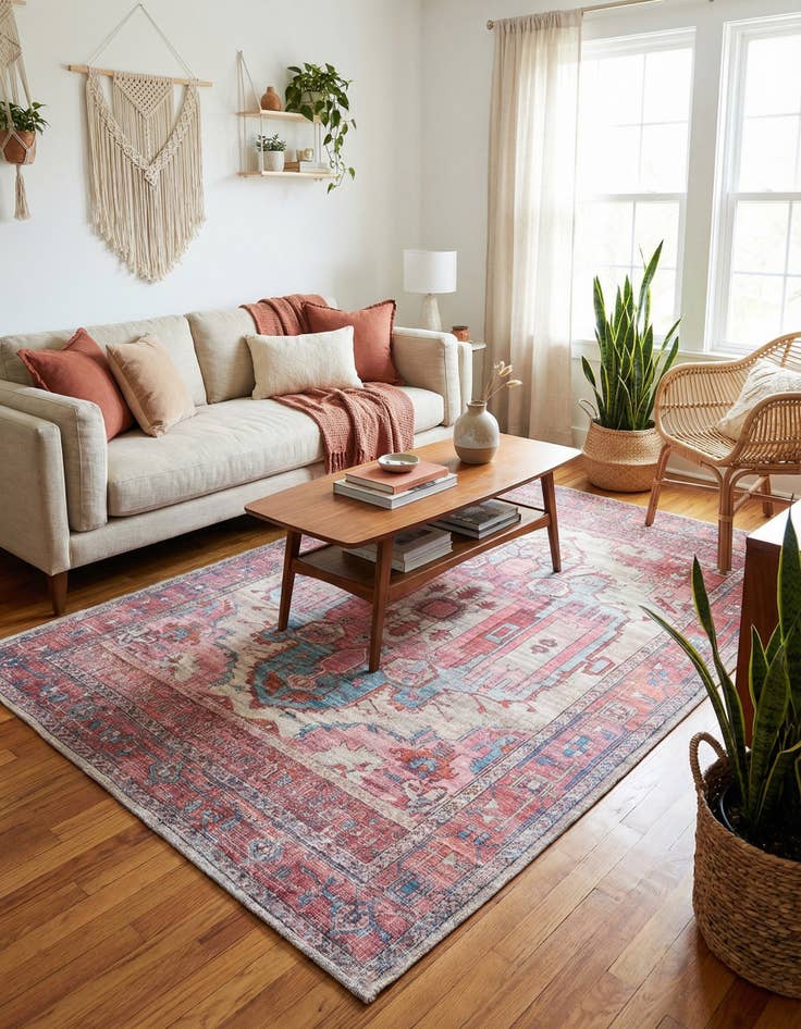 Detail image of 4' x 6'  Washable Maahru Rug