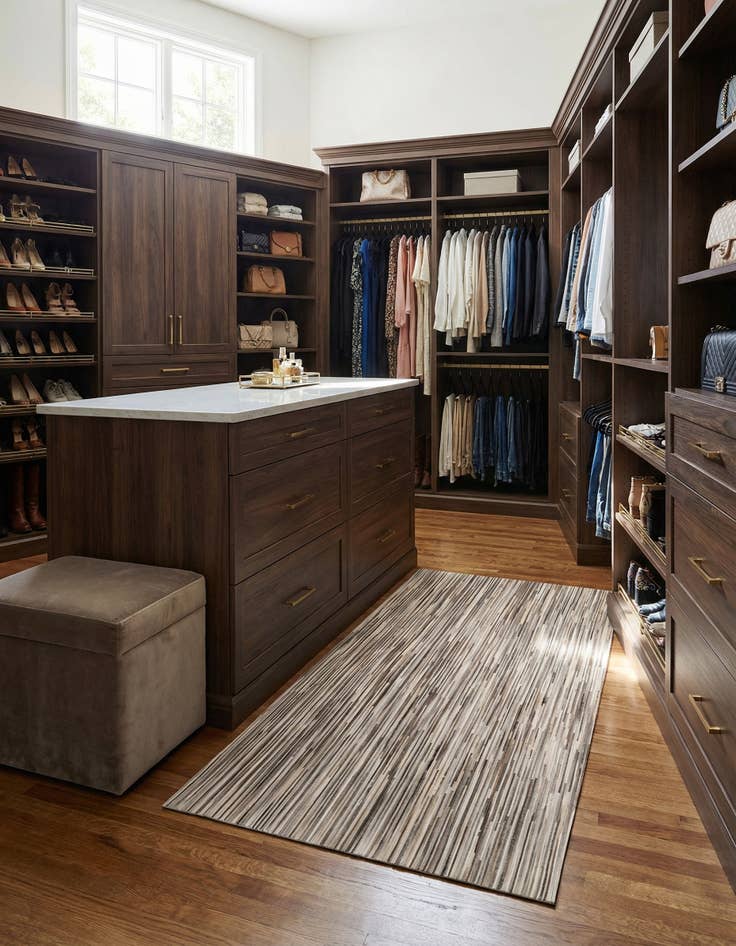 Detail image of  5' 1 x 7' 11 Cowhide - Patchwork Rug