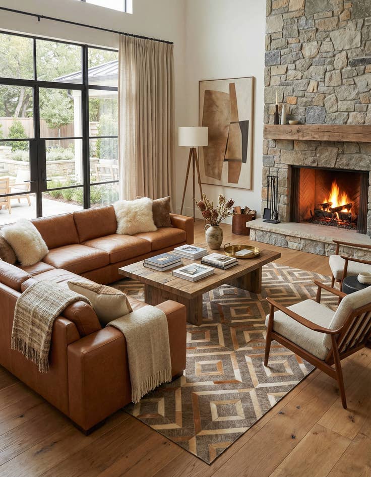 Detail image of 4' 10 x 7' 9 Cowhide Rug