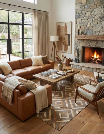 4' 10 x 7' 9 Cowhide Rug