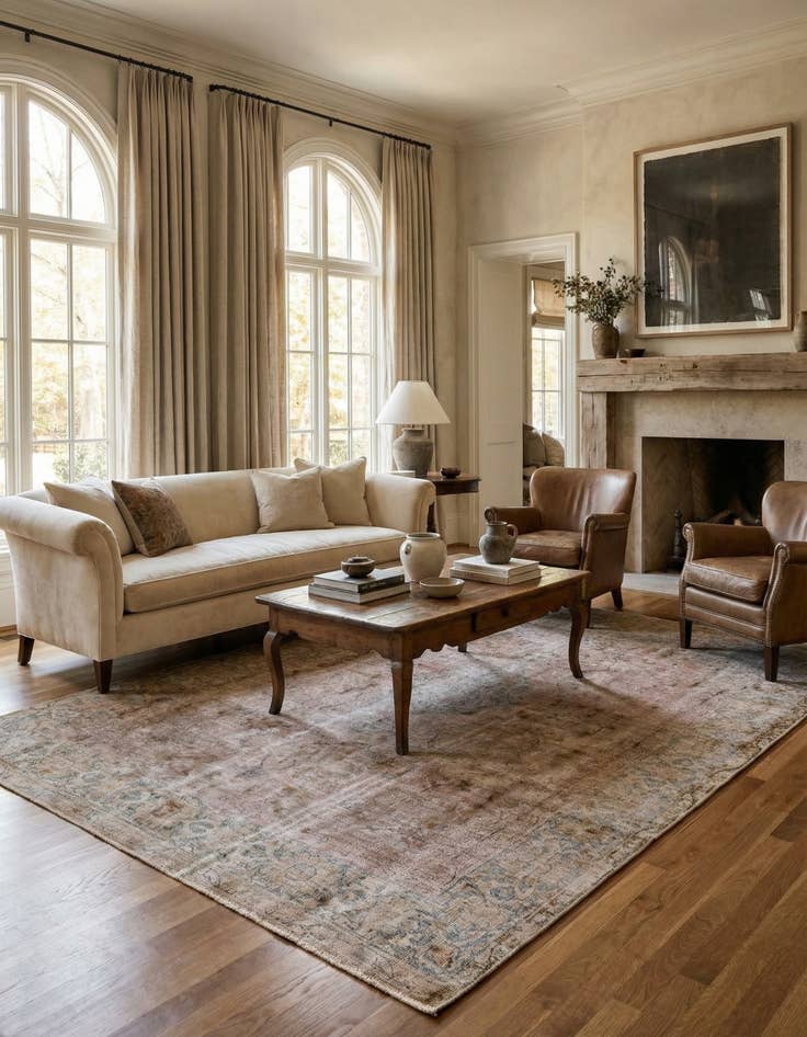 Detail image of 6' 5 x 9' 8  Hand Knotted Ultra Vintage Persian Wool Rug