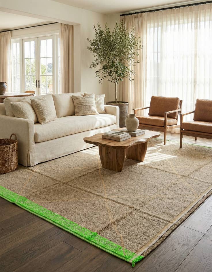 Detail image of 9' 3 x 12' 6  Hand Knotted Moroccan Wool Rug