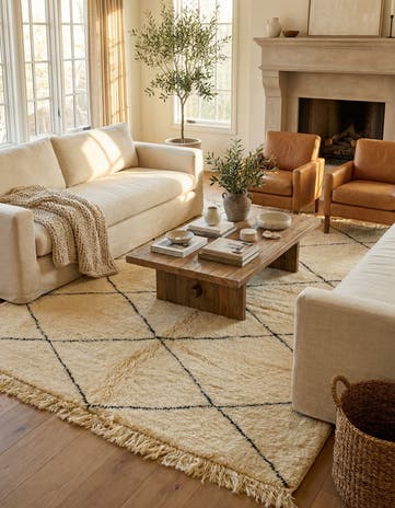 6' 7 x 9' 7 Hand Knotted Moroccan Wool Rug