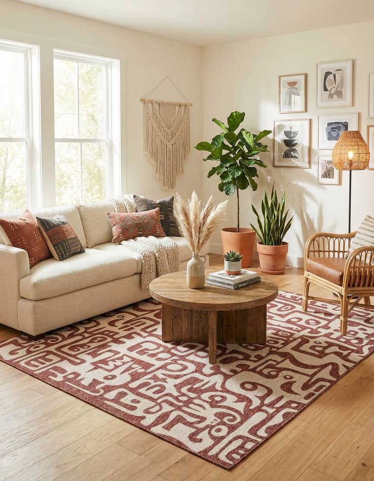 Detail image of 7' 10 x 10'  Washable Modern Indoor / Outdoor Rug