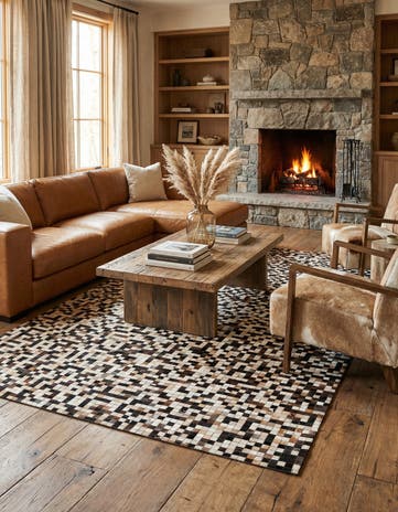 8' x 10' Cowhide Leather Rug