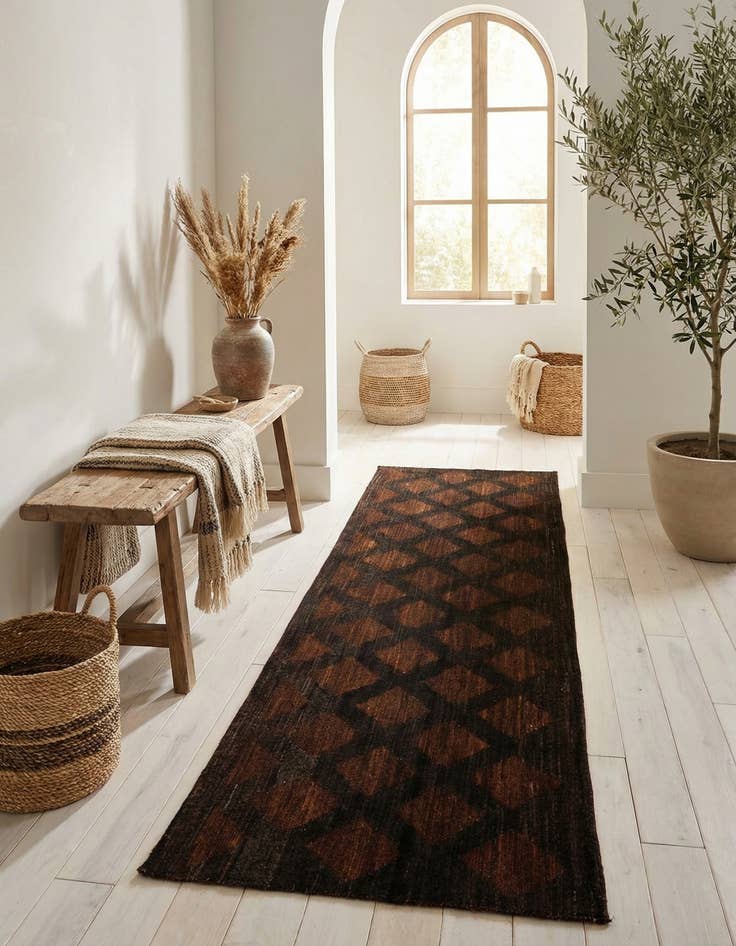 Detail image of  3' 9 x 11' 8  Hand Knotted Moroccan Wool Runner Rug