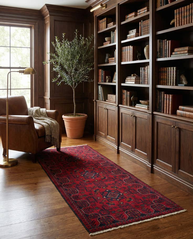 Detail image of 2' 7 x 6' 5 Hand Knotted Khal Mohammadi Wool Runner Rug