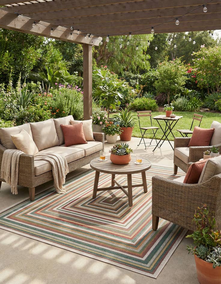 Detail image of 7' 10 x 11'  Washable Baja Indoor / Outdoor Rug