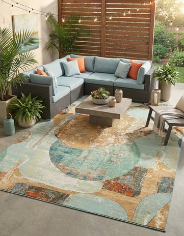 9' x 12' Easy-Clean Modern Indoor / Outdoor Rug
