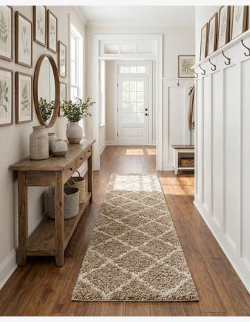 2' 7 x 12' Trellis Shag Runner Rug