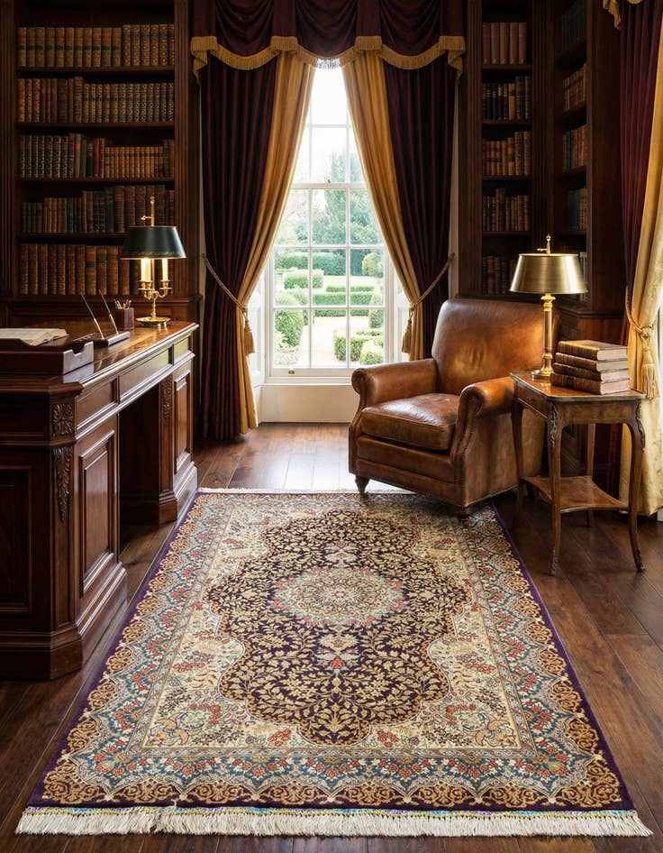 Detail image of 2' 7 x 3' 11 Ghom Silk Rug