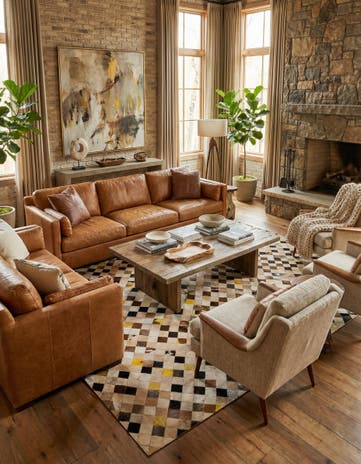 7' 11 x 9' 10 Cowhide - Patchwork Rug