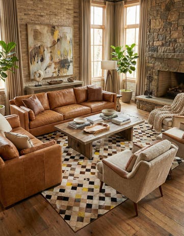 7' 11 x 9' 10 Cowhide - Patchwork Rug