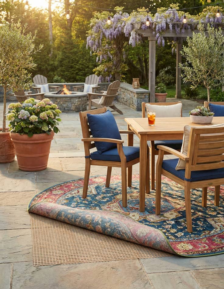 Detail image of 6' x 6' Round Outdoor Rug Pad