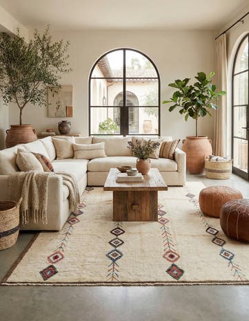 6' 6 x 10' 1 Hand Knotted Moroccan Wool Rug