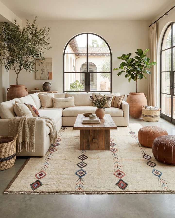 6' 6 x 10' 1 Hand Knotted Moroccan Wool Rug