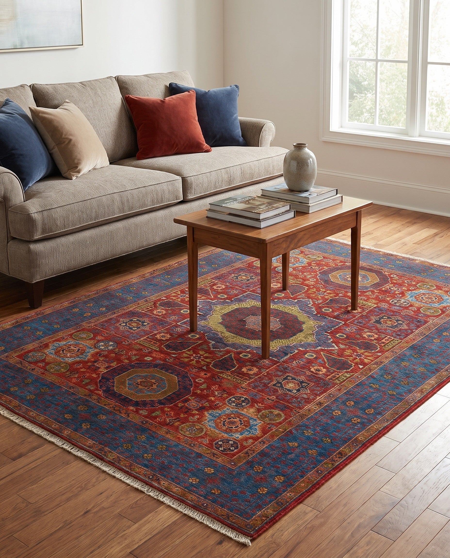 4' 4 x 6' Hand Knotted Mamluk Ziegler Rug