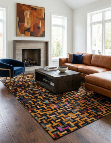 5' 1 x 7' 10 Cowhide - Patchwork Rug