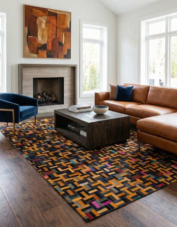 5' 1 x 7' 10 Cowhide - Patchwork Rug
