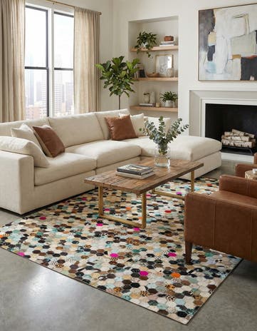 5' 1 x 7' 11 Cowhide Stocks Rug