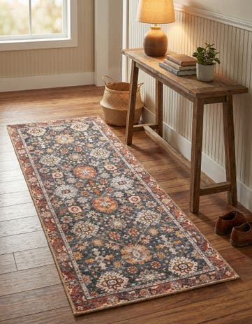 2' x 5' 1 Washable Timeless Runner Rug