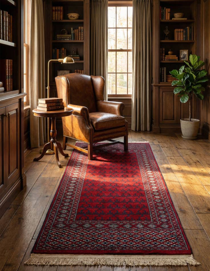 Detail image of 2' x 3' 10  Hand Knotted Afghan Akhche Wool Runner Rug