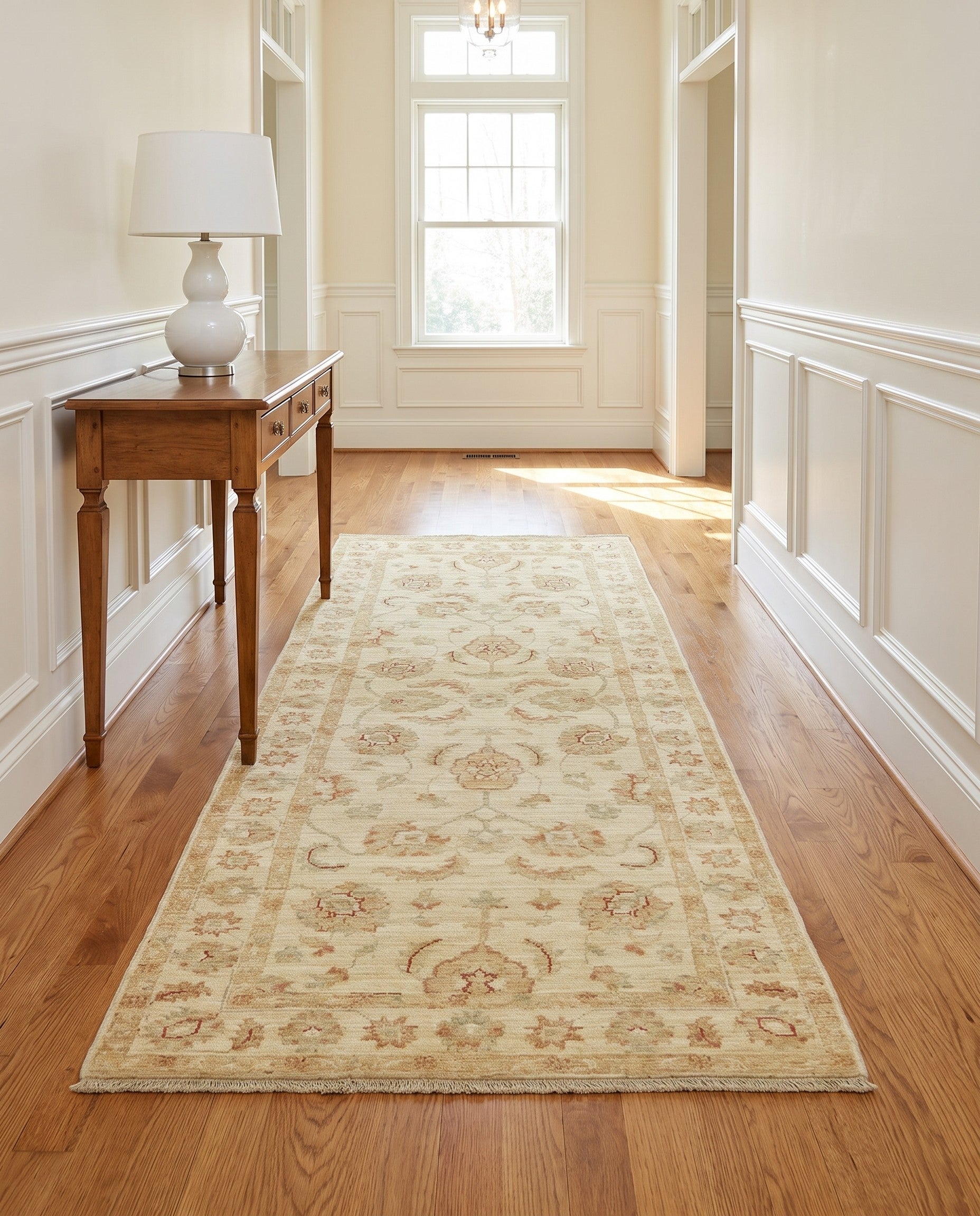 2' 6 x 6' 8 Hand Knotted Peshawar Ziegler Runner Rug