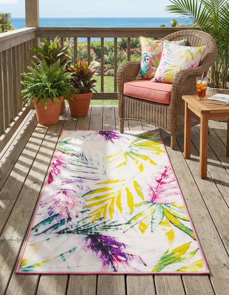 Detail image of 2' x 3' 11  Washable Jill Zarin Caribbean Indoor / Outdoor Runner Rug