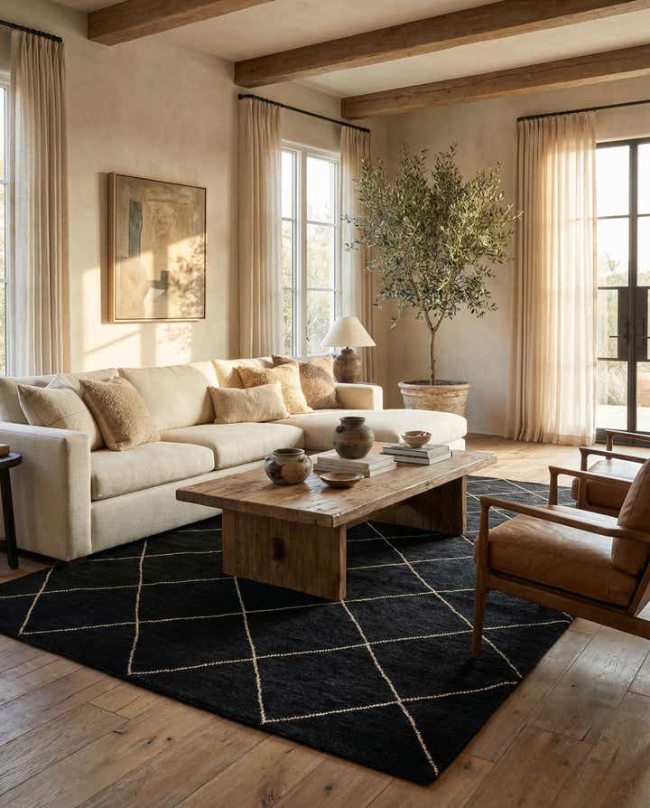 6' 8 x 10' Hand Knotted Moroccan Wool Rug