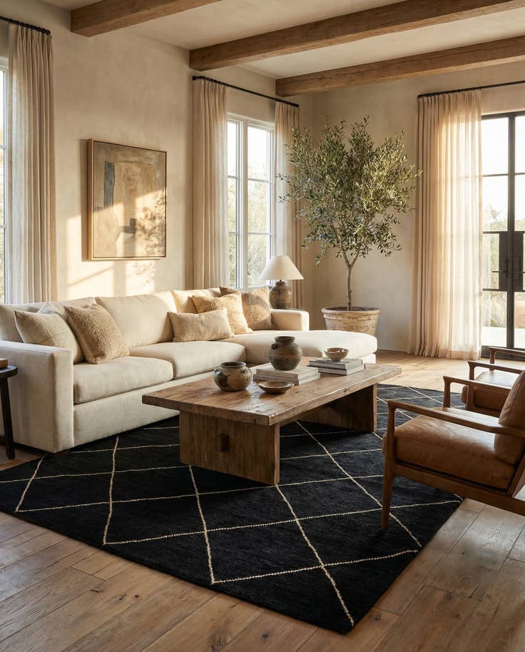 Detail image of 6' 8 x 10' Hand Knotted Moroccan Wool Rug