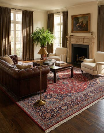 9' 10 x 12' 10 Hand Knotted Kashan Persian Wool Rug