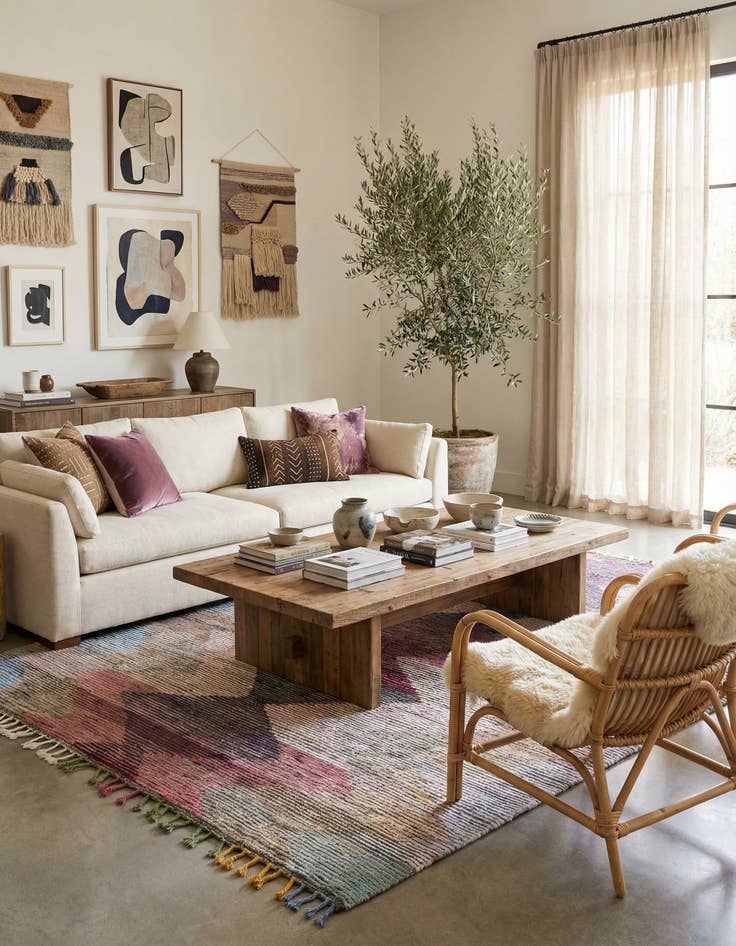 Detail image of 9' 8 x 11' 10  Hand Knotted Moroccan Wool Rug