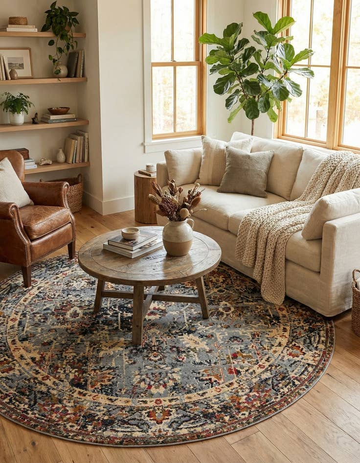 Detail image of  7' x 7' Saturn Round Rug